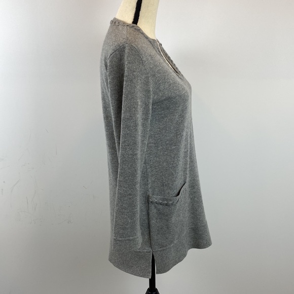 Tory Burch CASHMERE SAYRE TUNIC - GRAY MELANGE in Size S. - Picture 6 of 11